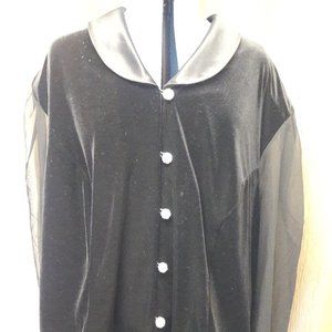 Another Thyme Black Velvet & Satin Dress Jacket